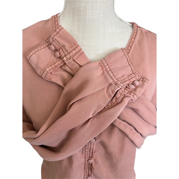 C&C California - Faux Button Down Long Sleeve Blouse -Size Small - Picture 4 of 6